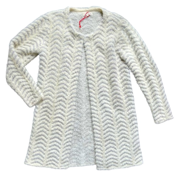 NWOT Solitaire Anthropologie Cardigan Sweater Longline Jacket Fuzzy size Medium - Picture 1 of 9